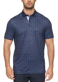 Men's Star Print Polo Shirt