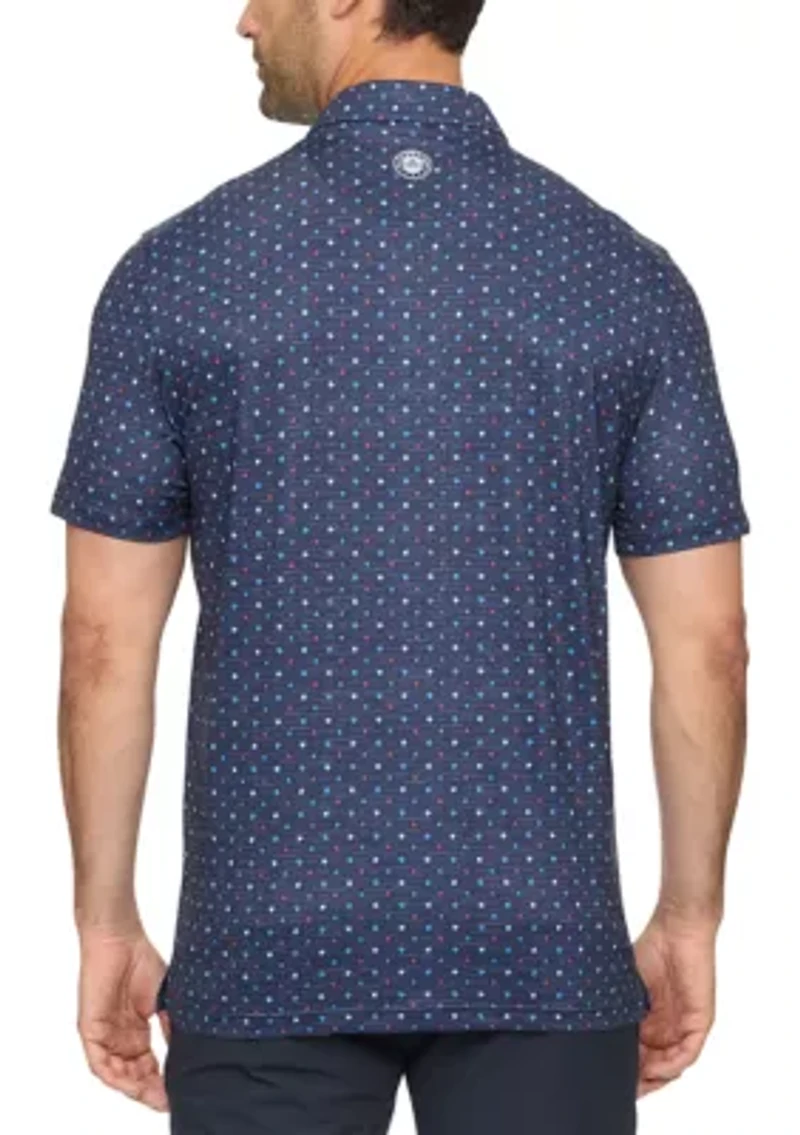 Men's Star Print Polo Shirt