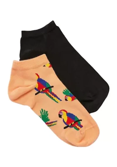 Parrot Printed Low Socks - 2 Pack