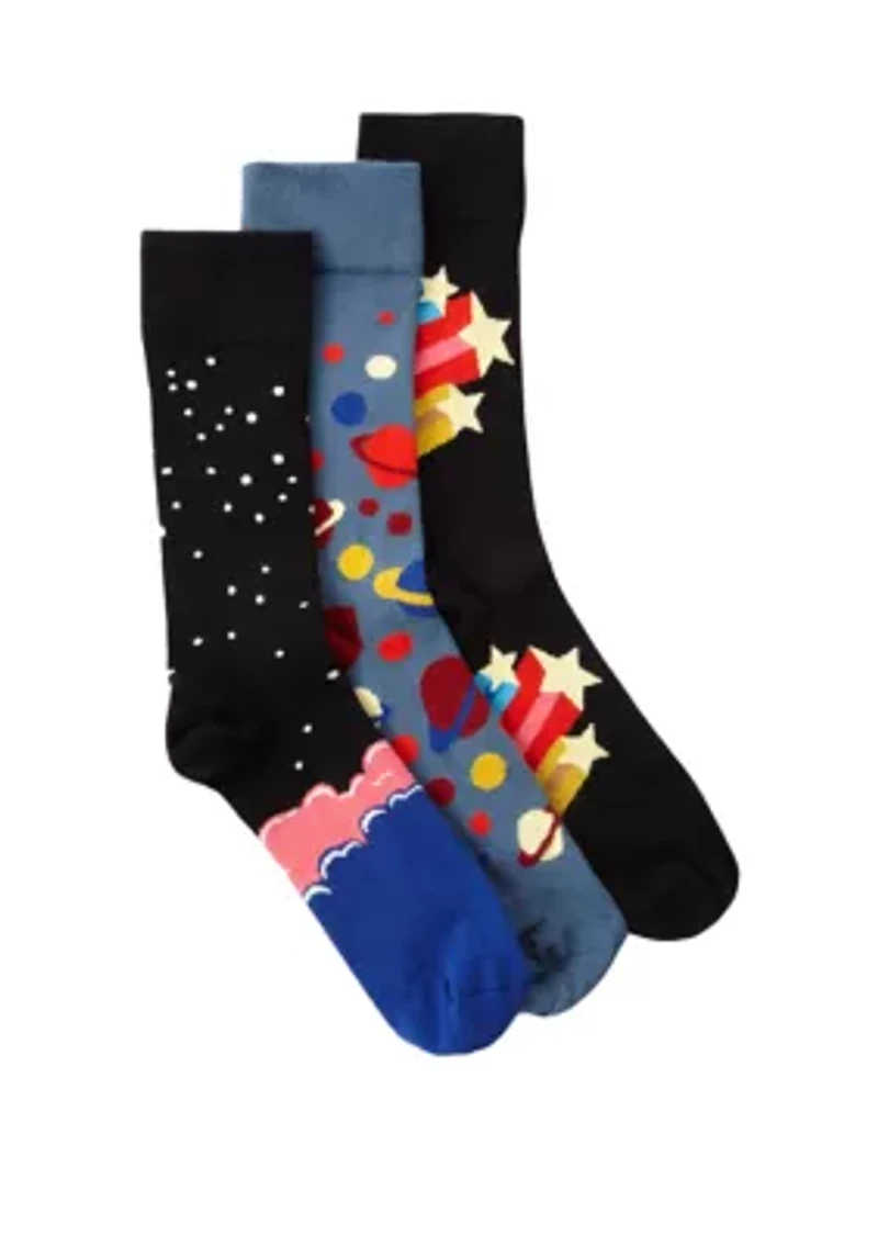 3-Pack Outer Space Socks Gift Set