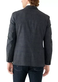 Gray Plaid Printed Sportcoat