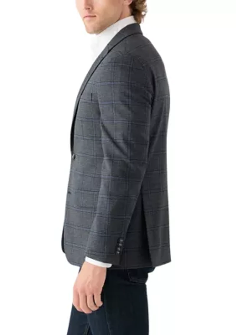 Gray Plaid Printed Sportcoat
