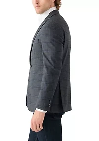 Gray Plaid Printed Sportcoat
