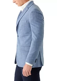 Men's Blue Textured Sports Coat