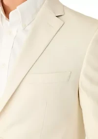 Men's Ivory Textured Solid Blazer