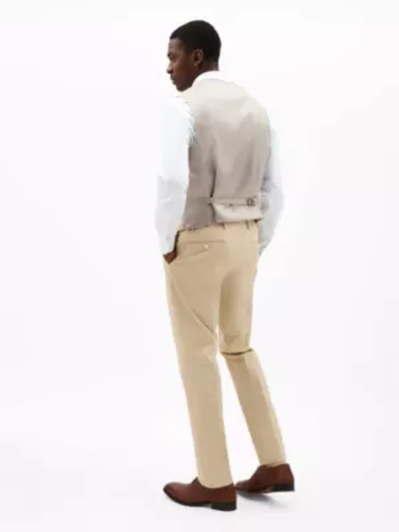 Tan Plain Regular Vests