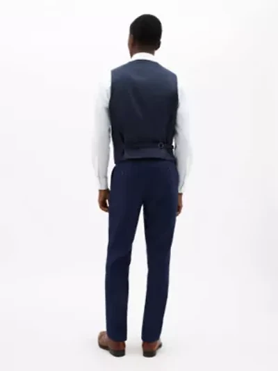 Navy Plain Regular Vests
