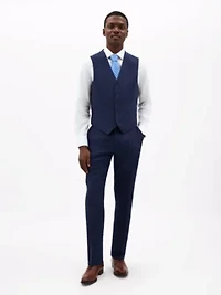 Navy Plain Regular Vests