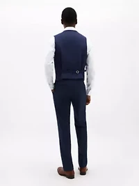 Blue Sharkskin Regular Vests