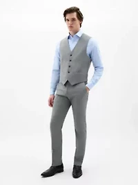 Black/White Sharkskin Regular Vests