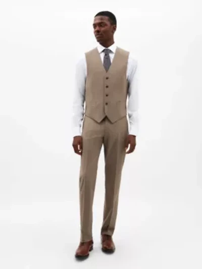 Tan Sharkskin Regular Vests