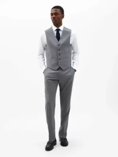 Pearl Grey Solid Regular Vests