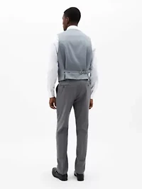 Pearl Grey Solid Regular Vests