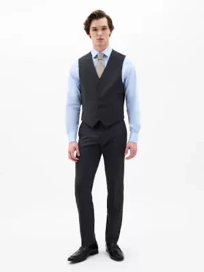 Charcoal Twill Regular Vests
