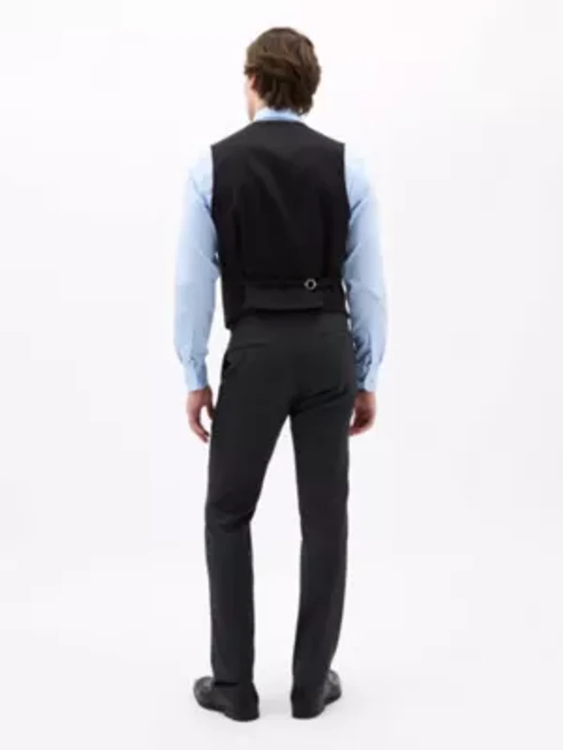Charcoal Twill Regular Vests