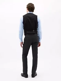 Charcoal Twill Regular Vests