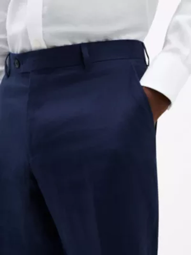 Navy Plain Classic Pants