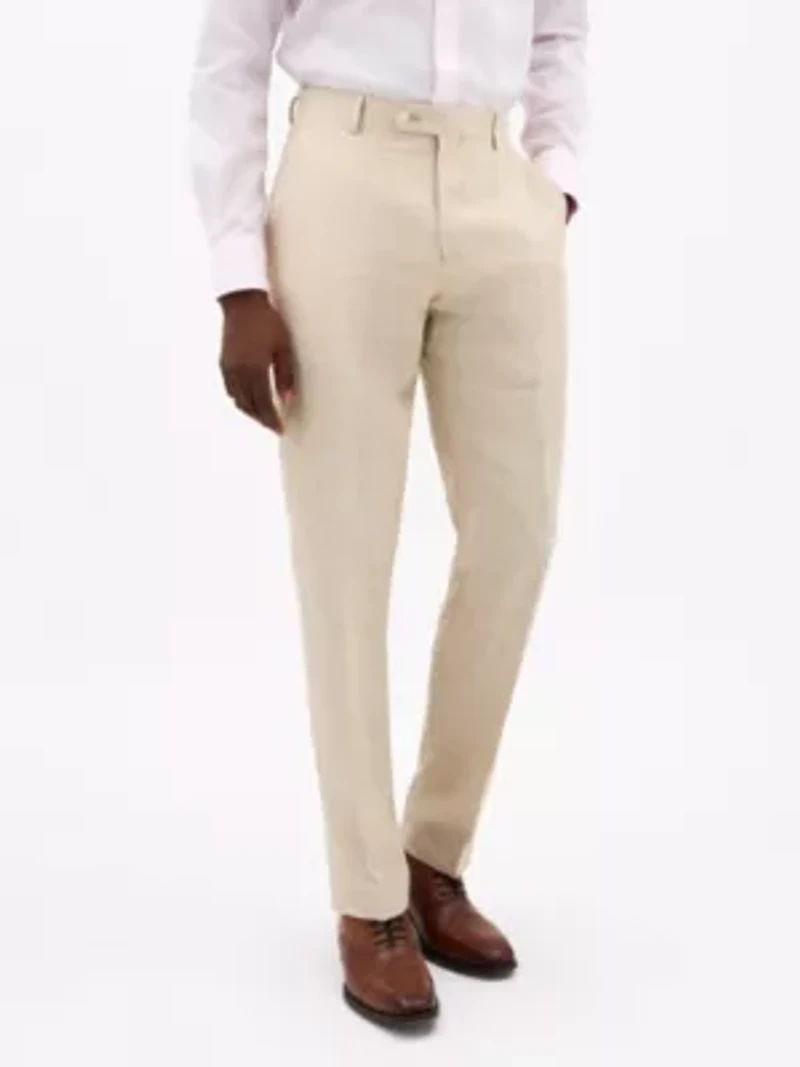 Light Tan Solid Classic Pants
