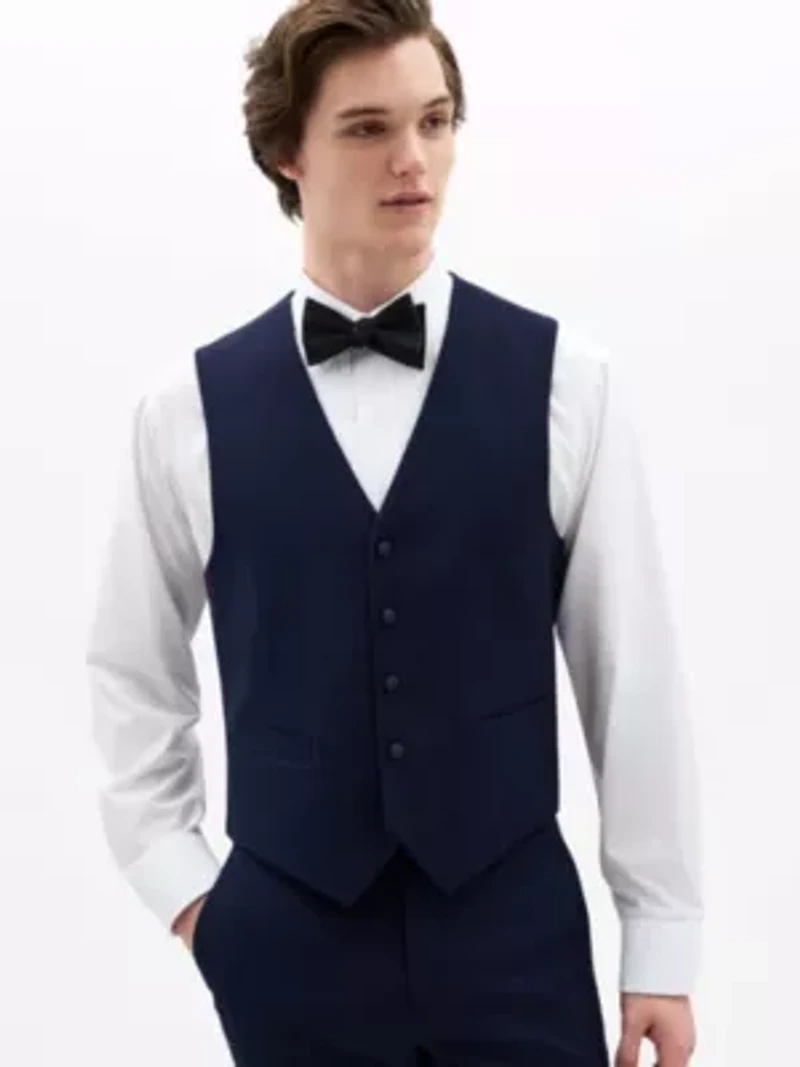 Navy Twill Regular Vests