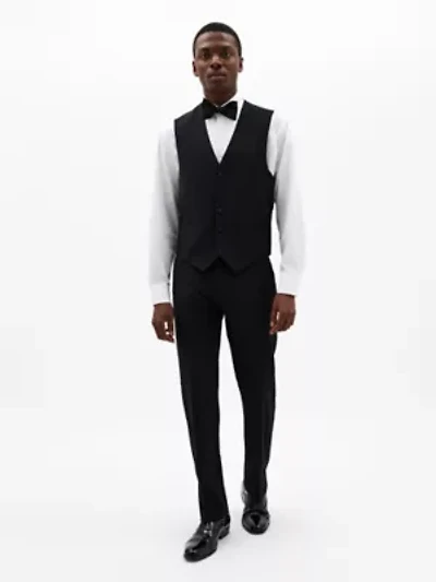 Black Twill Regular Vests