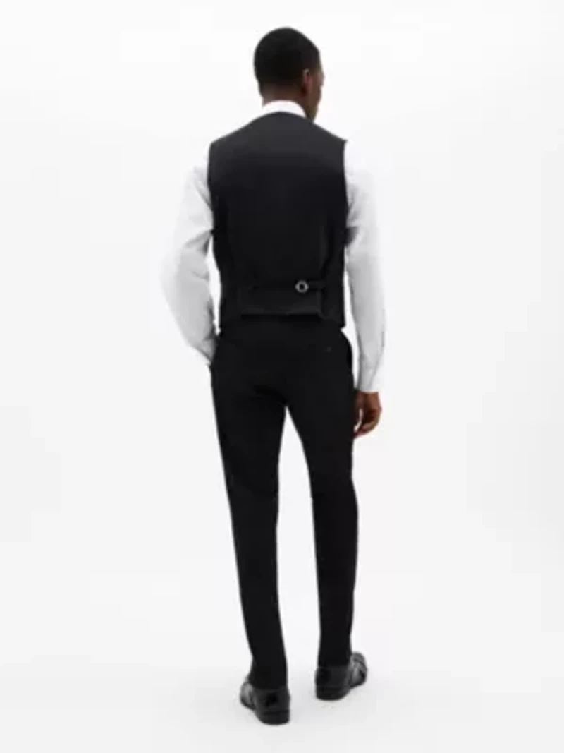 Black Twill Regular Vests