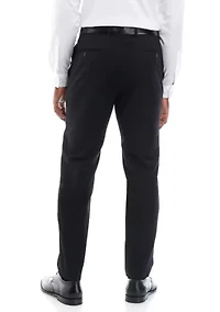 Black Solid Suit Pants