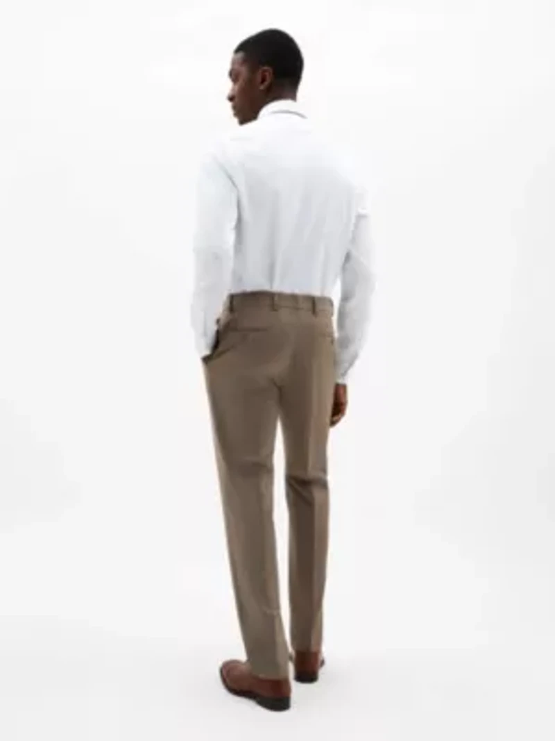Tan Sharkskin Classic Pants