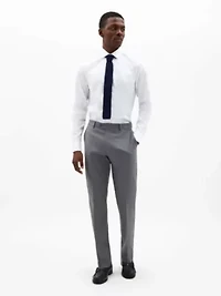 Pearl Grey Solid Classic Pants