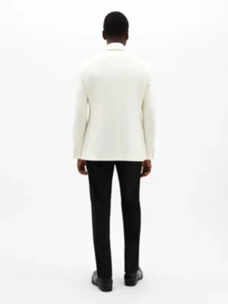 White Solid Classic Sport Coats