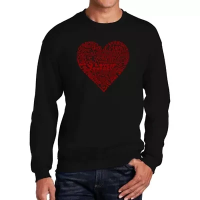 Men's Word Art Crewneck Sweatshirt  - Love Yourself