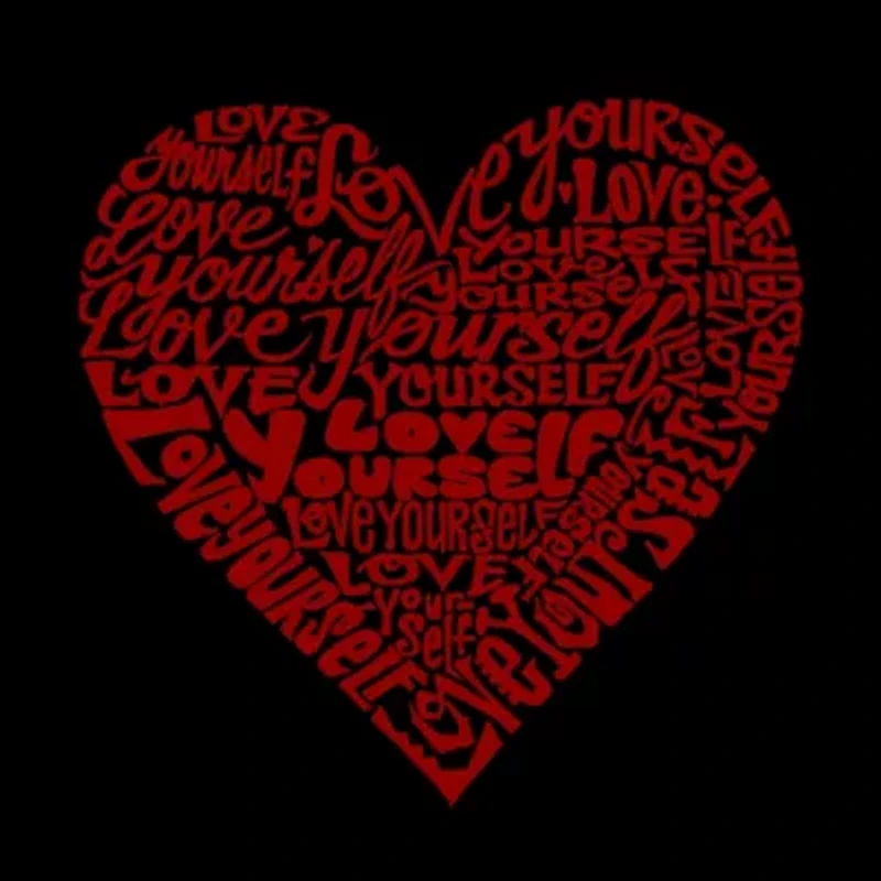 Men's Word Art Crewneck Sweatshirt  - Love Yourself