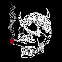 Men's Word Art T-Shirt - 7 Deadly Sins Skull