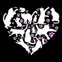 Cat Heart - Men's Raglan Baseball Word Art T-Shirt