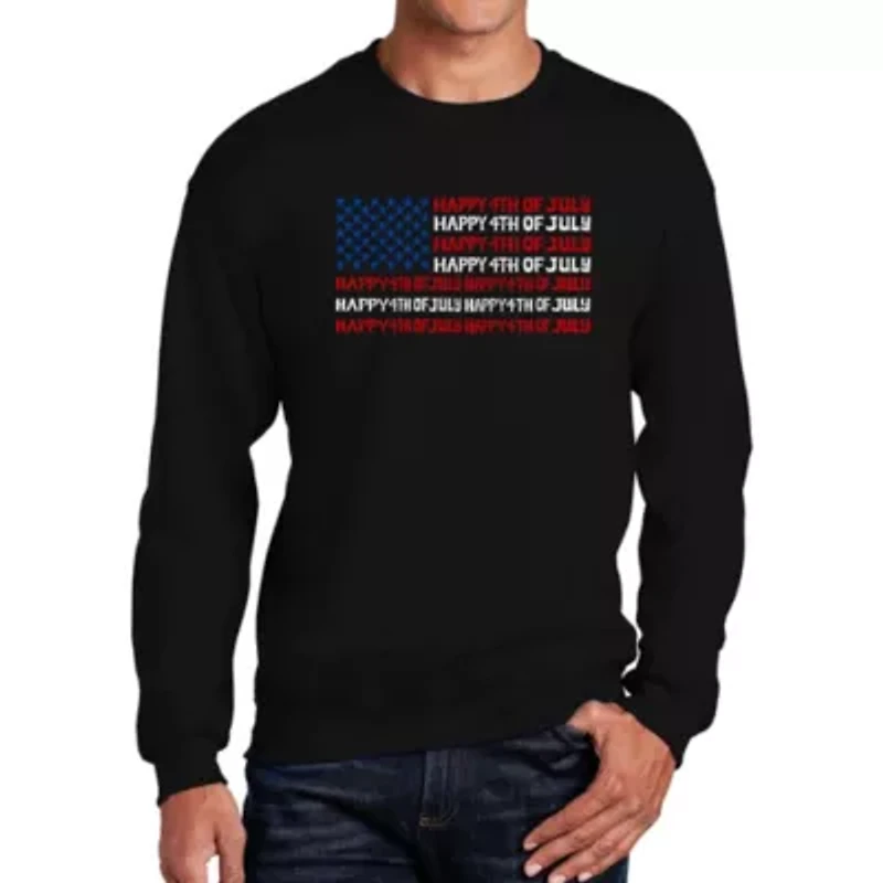 Happy 4th of July - Men's Word Art Crewneck Sweatshirt