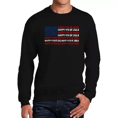 Happy 4th of July - Men's Word Art Crewneck Sweatshirt