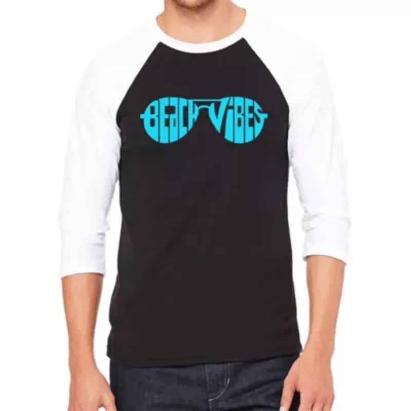 Beach Vibes - Men's Raglan Baseball Word Art T-Shirt