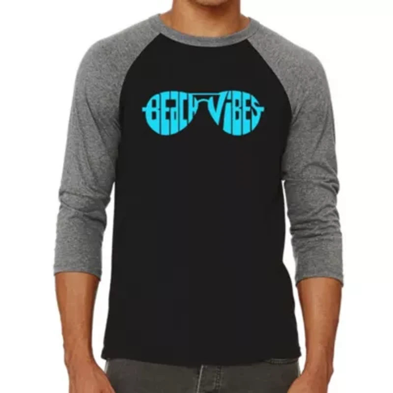 Beach Vibes - Men's Raglan Baseball Word Art T-Shirt