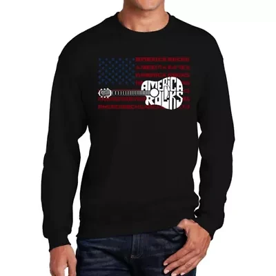 America Rocks - Men's Word Art Crewneck Sweatshirt