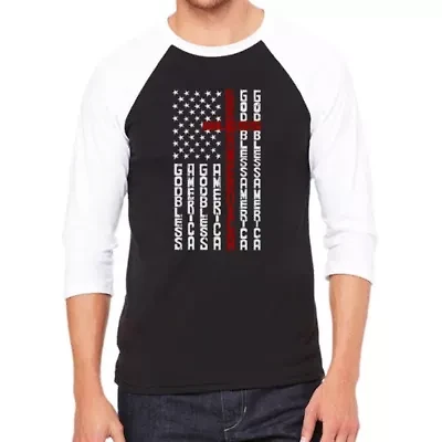 Cross Flag - Men's Raglan Baseball Word Art T-Shirt