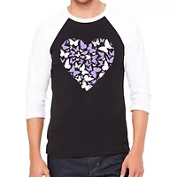 Butterfly Heart - Men's Raglan Baseball Word Art T-Shirt