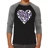 Butterfly Heart - Men's Raglan Baseball Word Art T-Shirt