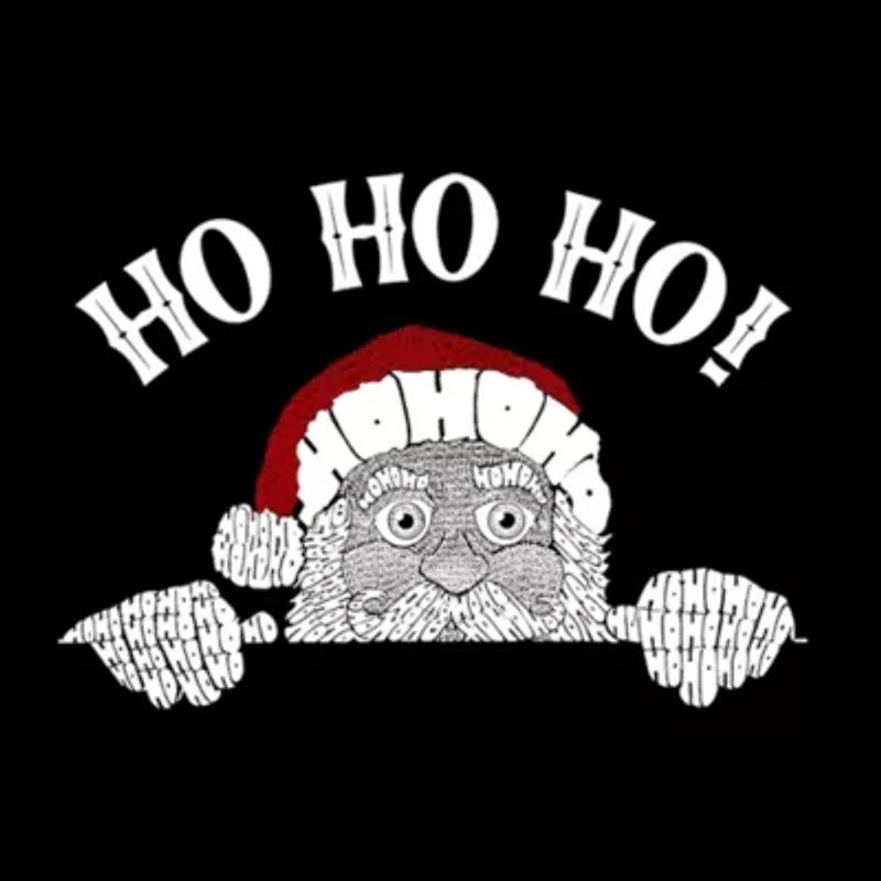 Peeking Santa - Men's Word Art Crewneck Sweatshirt