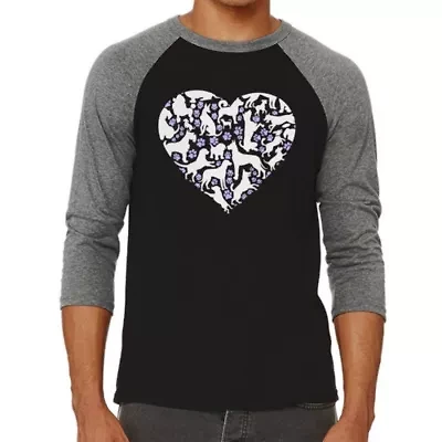 Dog Heart - Men's Raglan Baseball Word Art T-Shirt