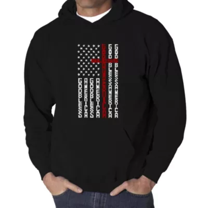 Cross Flag - Men's Word Art Hooded Sweatshirt