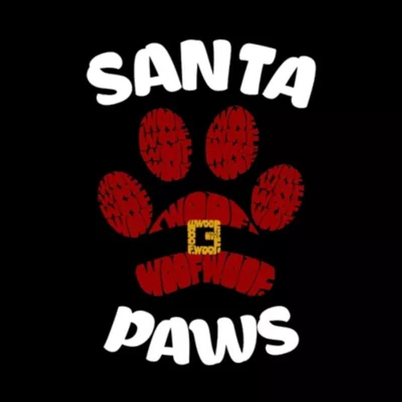 Santa Paws - Men's Raglan Baseball Word Art T-Shirt