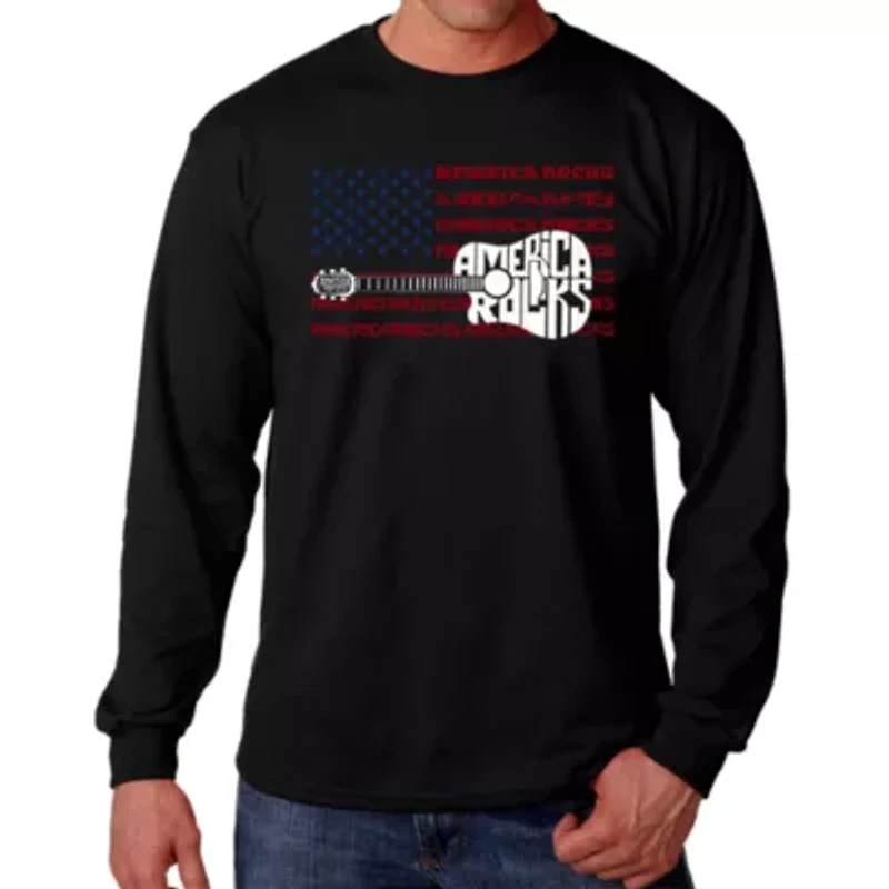 America Rocks - Men's Word Art Long Sleeve T-Shirt