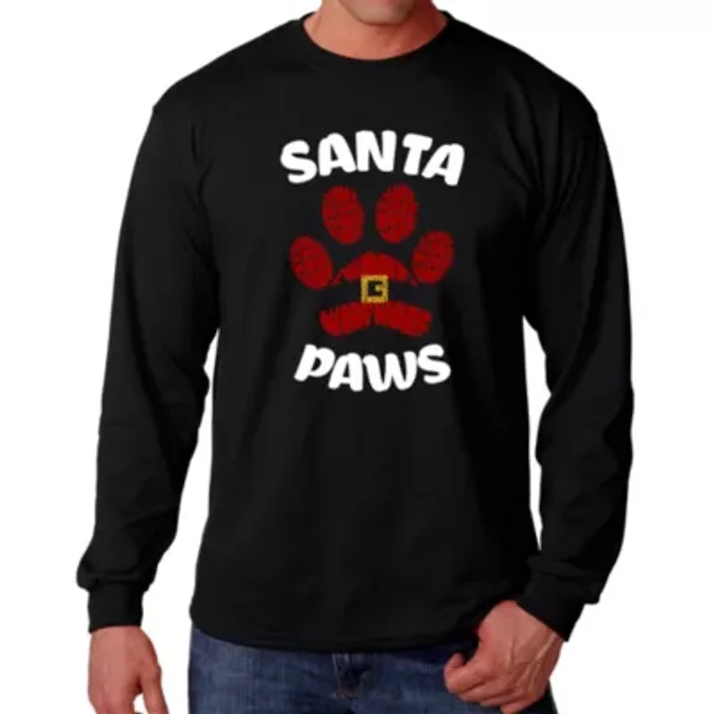 Santa Paws - Men's Word Art Long Sleeve T-Shirt