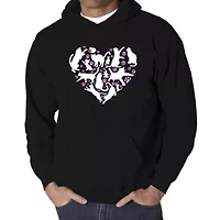 Cat Heart - Men's Word Art Hooded Sweatshirt