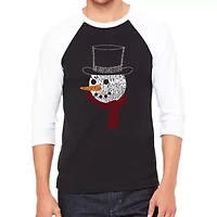 Snowman Face - Men's Raglan Baseball Word Art T-Shirt