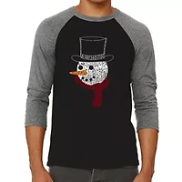 Snowman Face - Men's Raglan Baseball Word Art T-Shirt